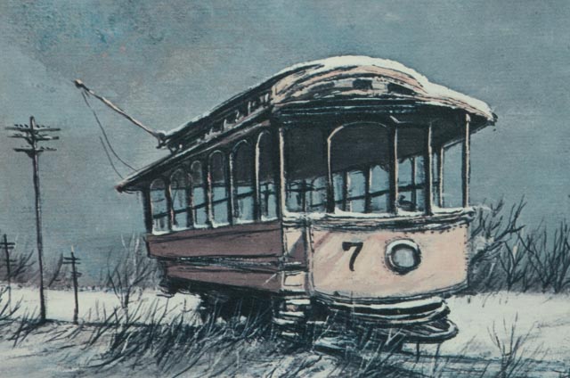 Robert Fabe Signed Offset Lithograph "End of the Line"