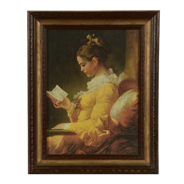 Jean-Honoré Fragonard Offset Lithograph on Board After "A Young Girl Reading"