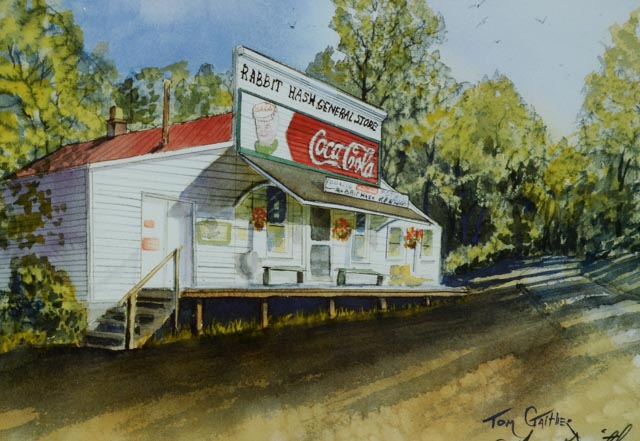 Tom Gaither Signed Offset Lithograph "Rabbit Hash General Store"