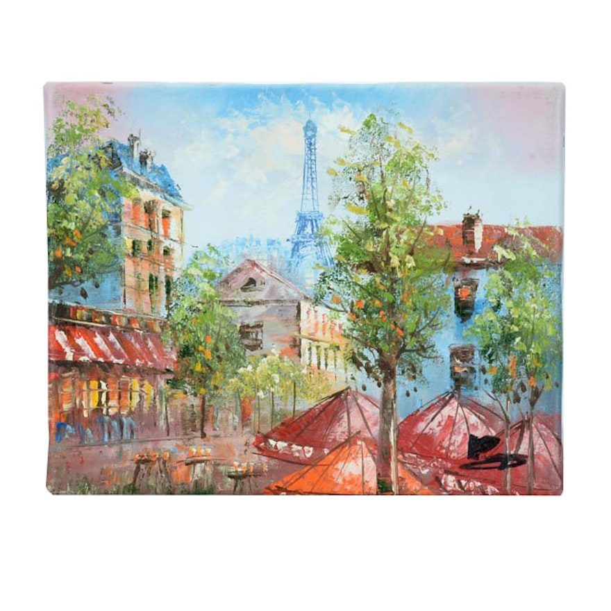 Oil on Canvas Painting of Paris