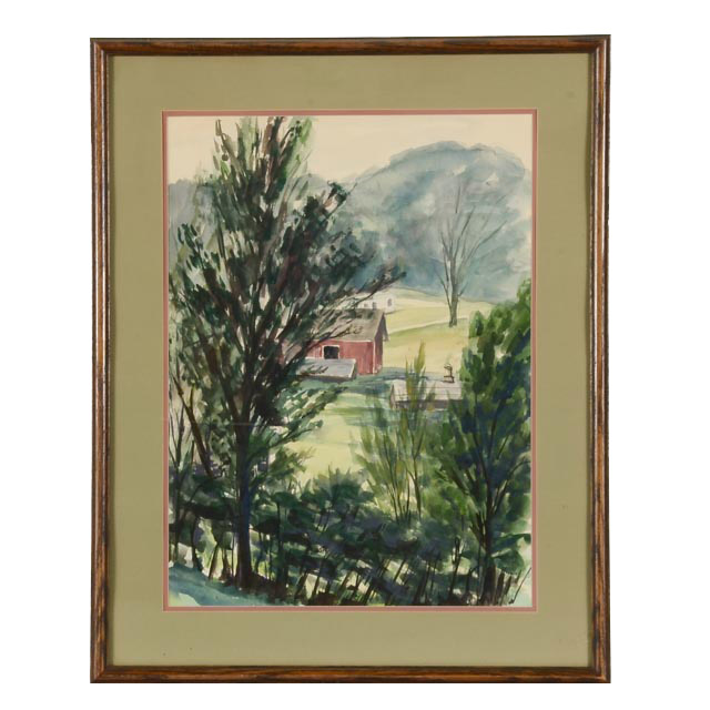 Robert Popick Vintage Original Watercolor
