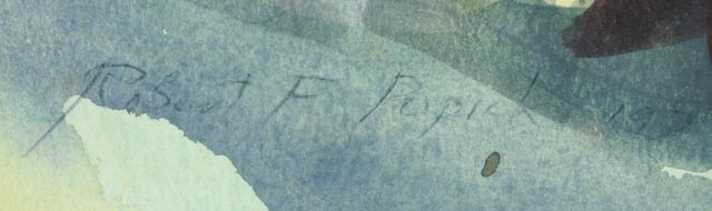 Robert Popick Vintage Original Watercolor