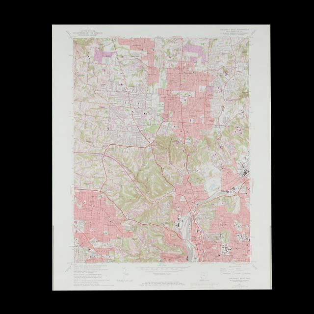 Vintage Topographical Map of Cincinnati