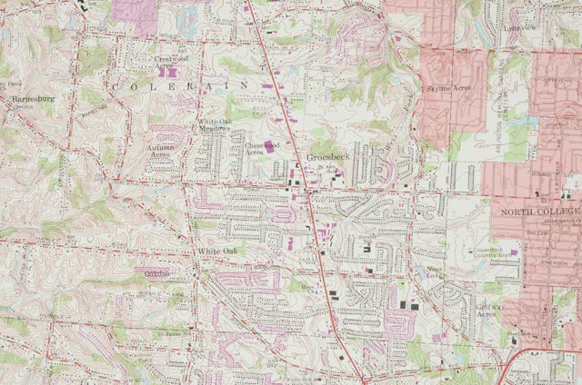 Vintage Topographical Map of Cincinnati