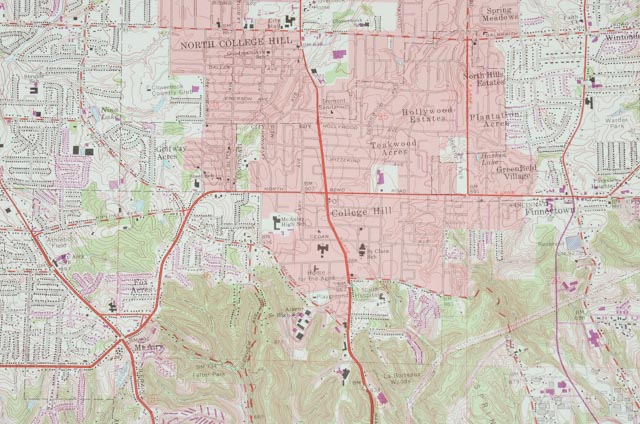 Vintage Topographical Map of Cincinnati