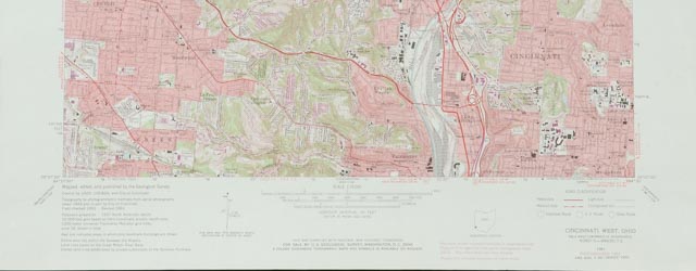 Vintage Topographical Map of Cincinnati