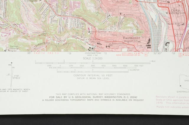 Vintage Topographical Map of Cincinnati