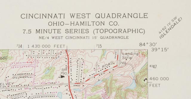 Vintage Topographical Map of Cincinnati