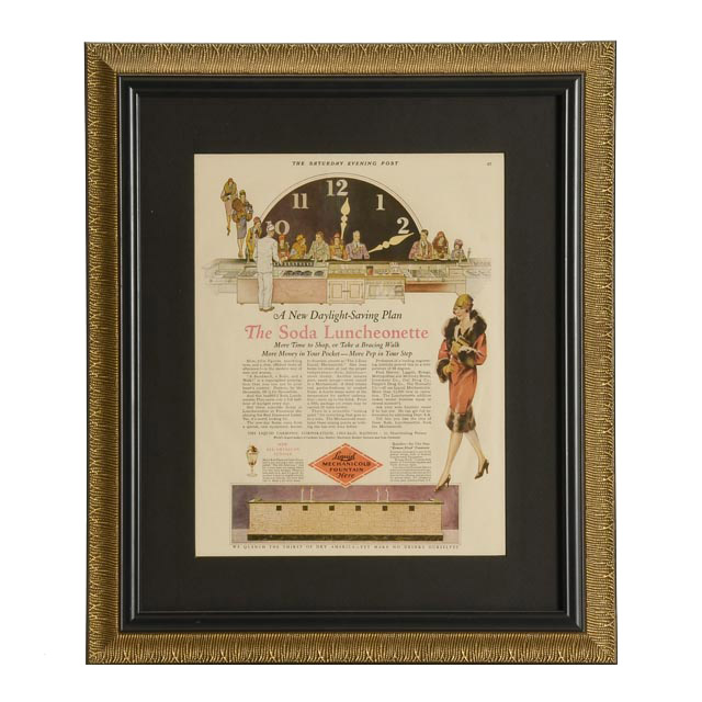 1928 "The Saturday Evening Post" Vintage Soda Luncheonette Advertisement