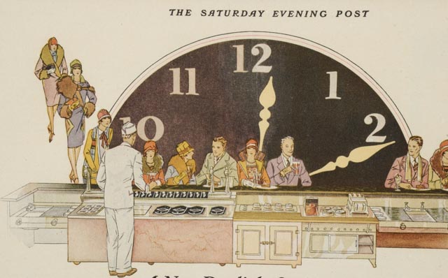 1928 "The Saturday Evening Post" Vintage Soda Luncheonette Advertisement