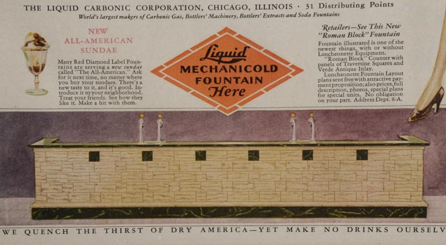 1928 "The Saturday Evening Post" Vintage Soda Luncheonette Advertisement