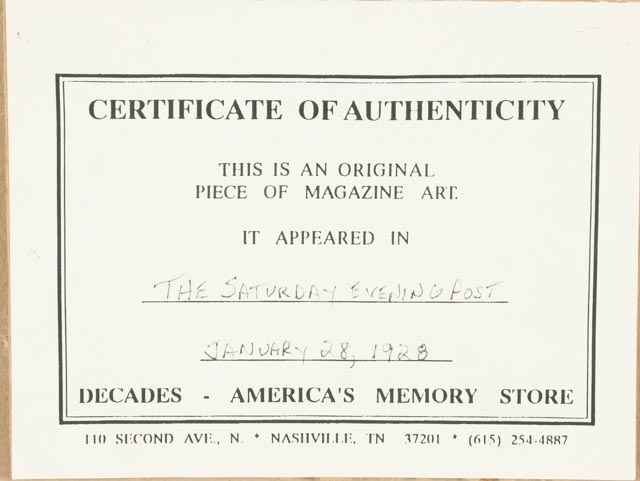 1928 "The Saturday Evening Post" Vintage Soda Luncheonette Advertisement