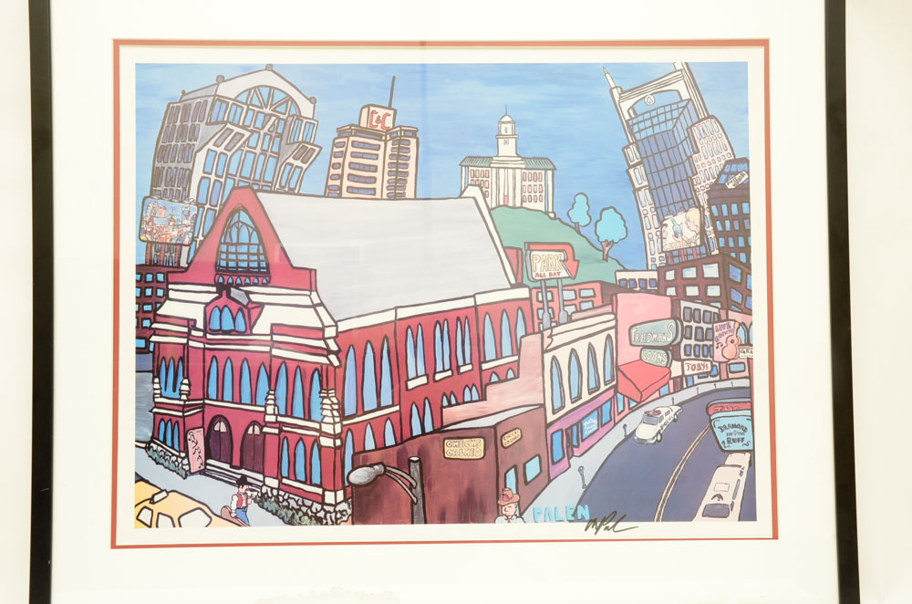 Mark Palen Signed Offset Lithograph after "South Nashville Skyline"