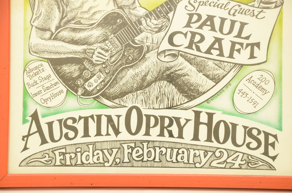 J.J. Cale with Paul Craft Vintage Concert Poster