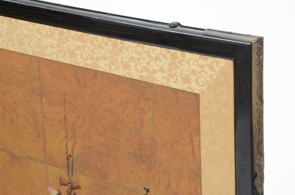 Hand-Painted Japanese Folding Screen