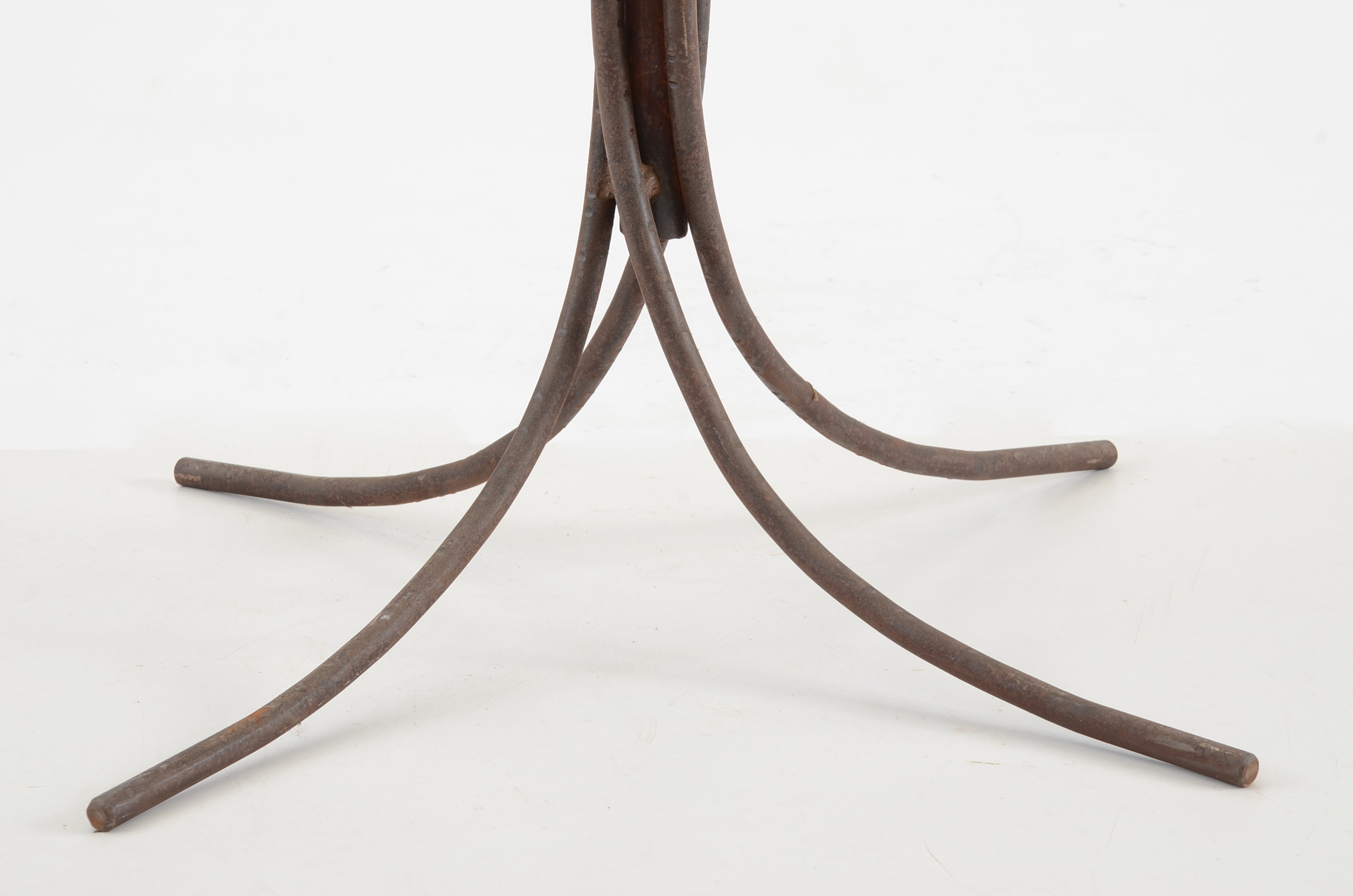 Rusticated Wrought Iron Wheel Patio Table