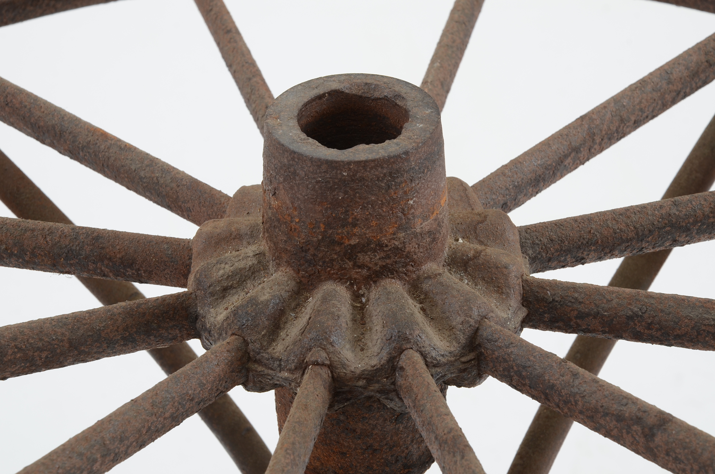 Rusticated Wrought Iron Wheel Patio Table