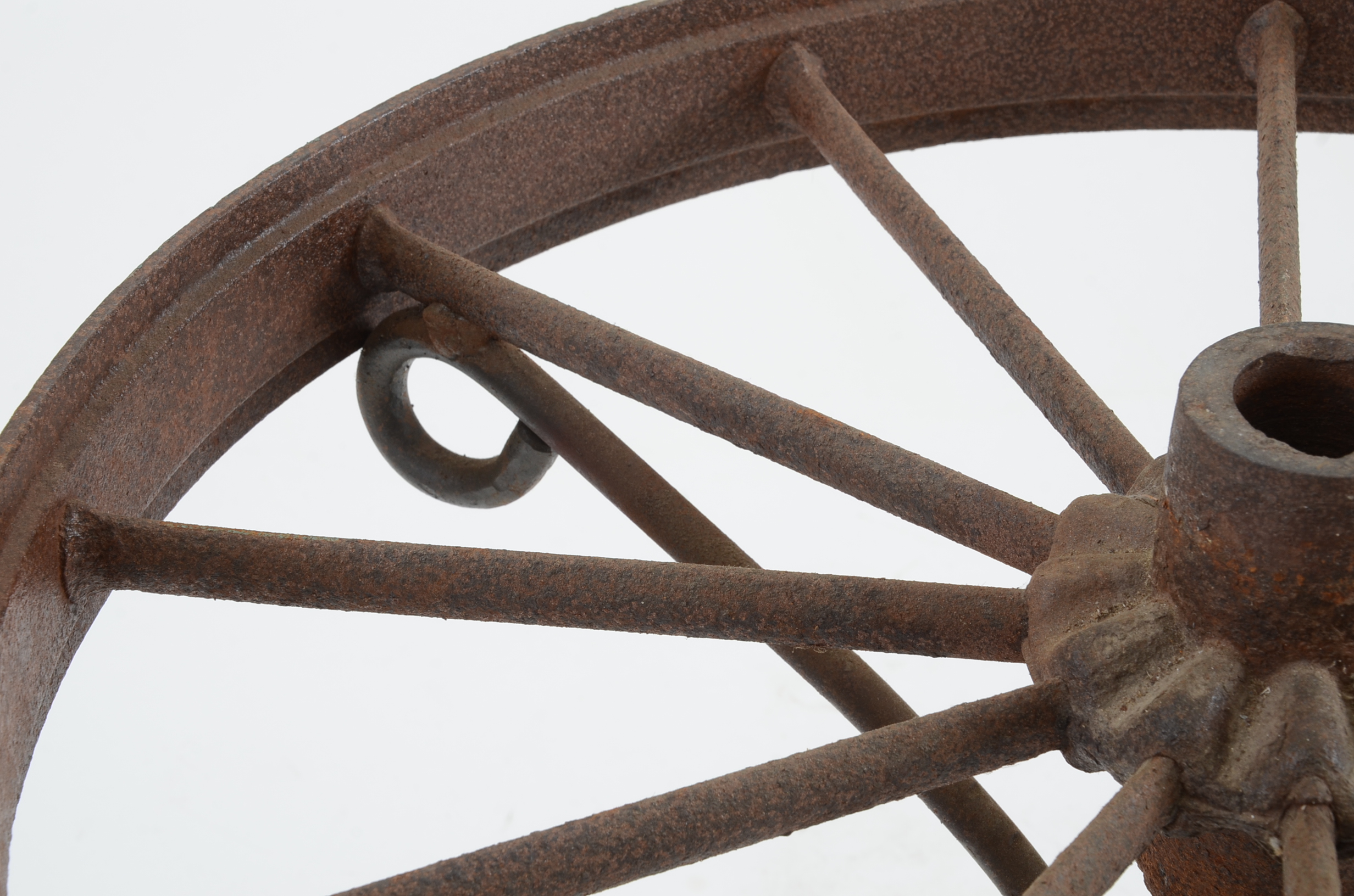 Rusticated Wrought Iron Wheel Patio Table