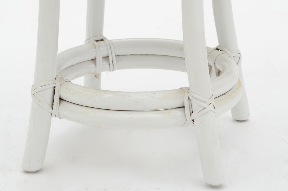 White Wicker Accent Table