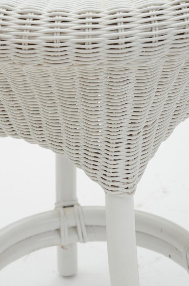 White Wicker Accent Table