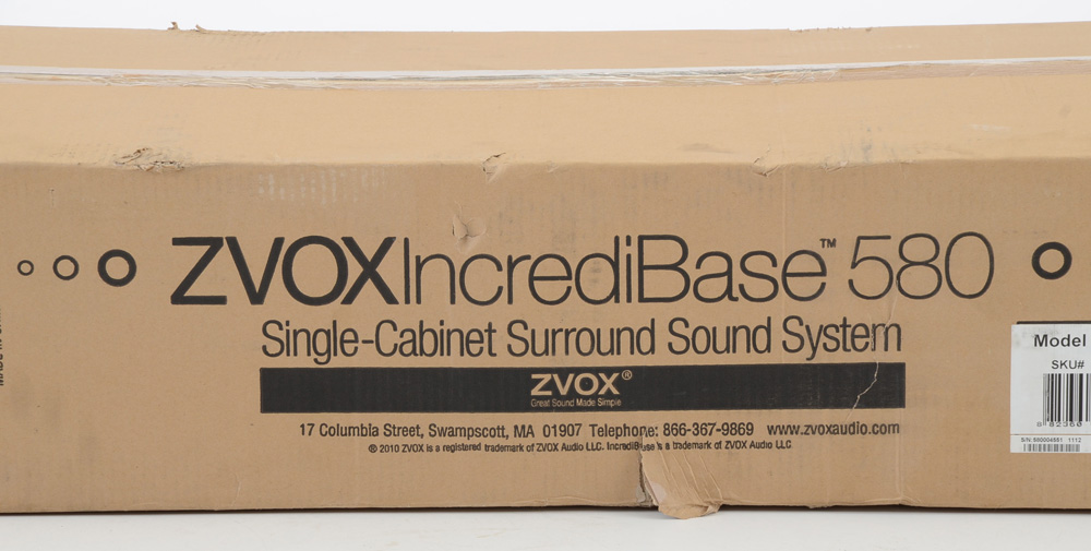 Zvox "Incredibase 580" Single Cabinet Surround Sound System