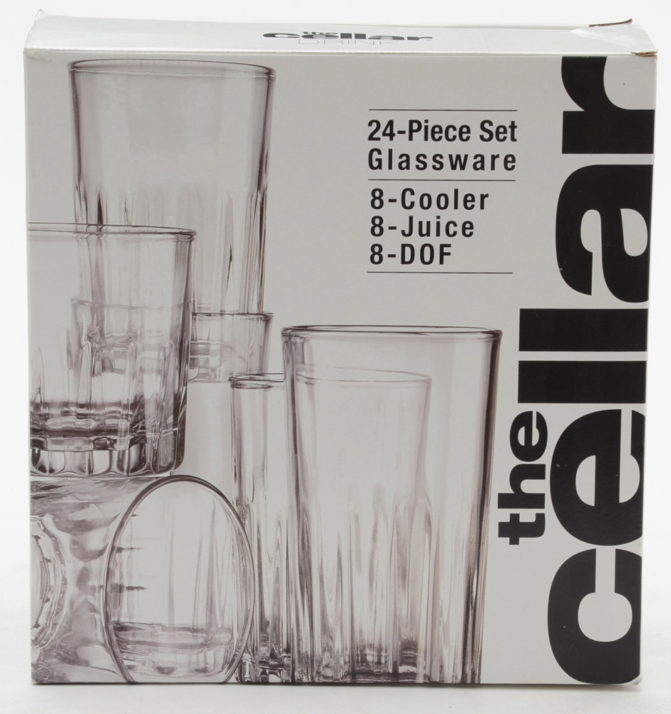 The Cellar 24-Piece Set Glassware and Pyrex  4-Piece Bakeware
