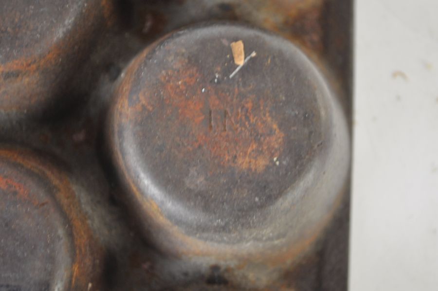 Cast Iron Muffin Pan and Vintage Cake Tin