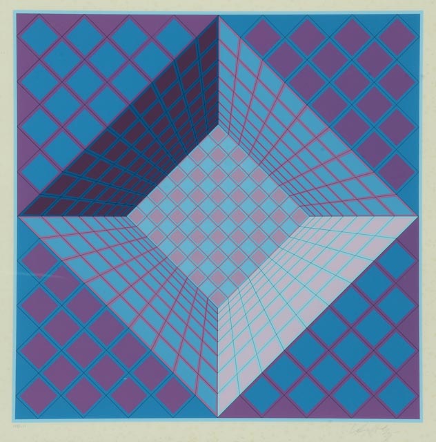 Victor Vasarely Signed Limited Edition Op Art Serigraph