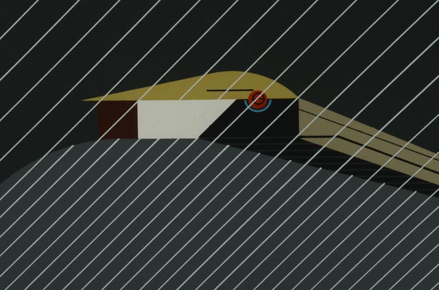 Charley Harper Original Limited Edition Serigraph "Pelican in a Downpour"