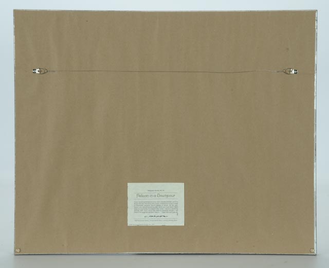 Charley Harper Original Limited Edition Serigraph "Pelican in a Downpour"