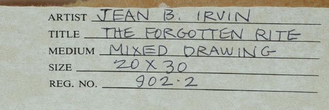 Jean Battles Irvin Original Mixed Media Drawing "The Forgotten Rite"