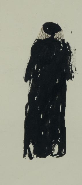 Margo Hoff Signed Original Ink Brush Drawing