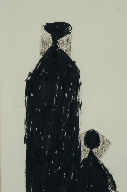 Margo Hoff Signed Original Ink Brush Drawing