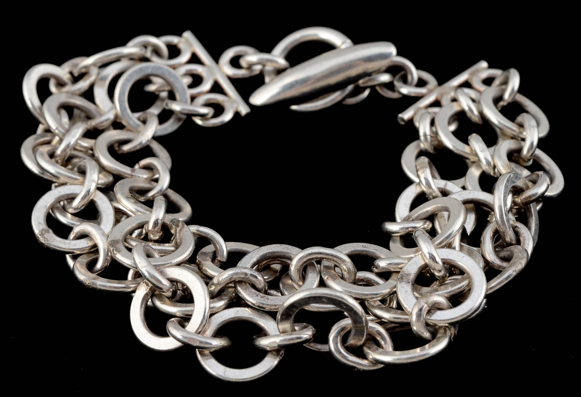 Two Heavy Sterling Bracelets