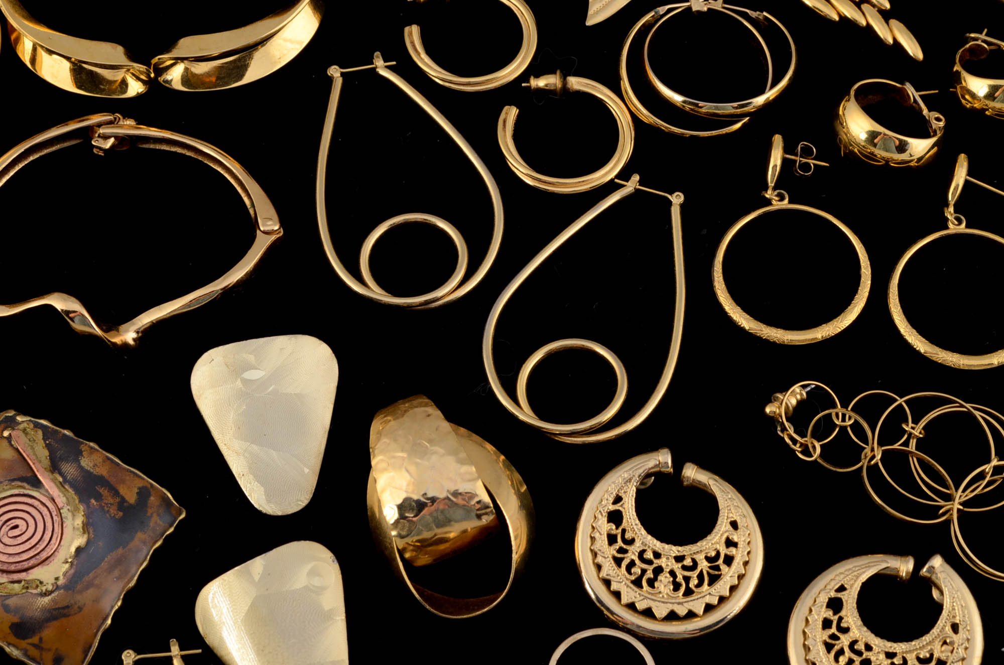 Assorted Gold Tone Costume Jewelry Including Trifari