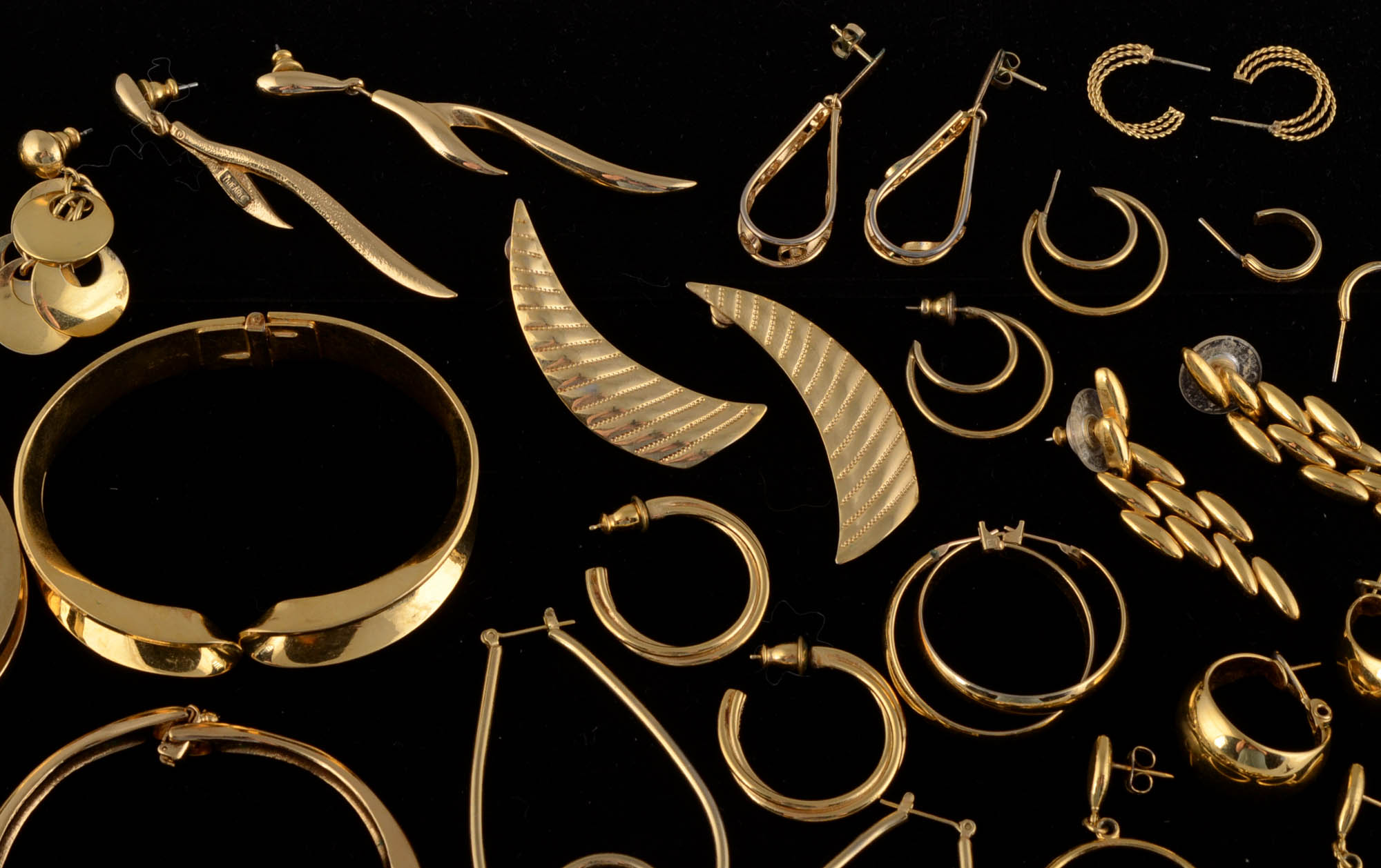 Assorted Gold Tone Costume Jewelry Including Trifari