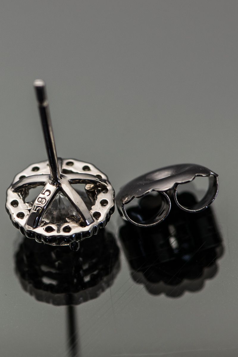 14K White Gold and 2.74 CTW Diamond Studs