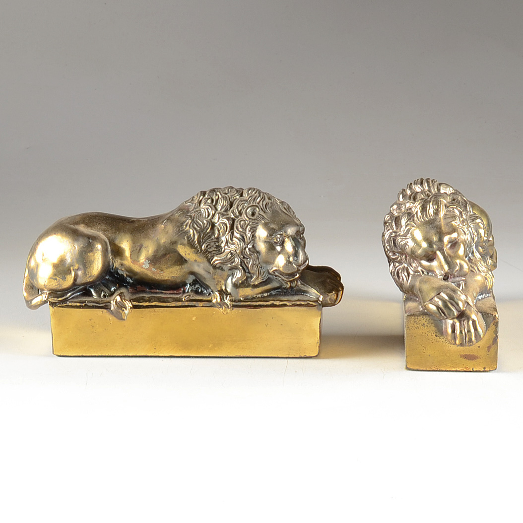 Reproduction Pair of Antonio Canova Lion Bookends
