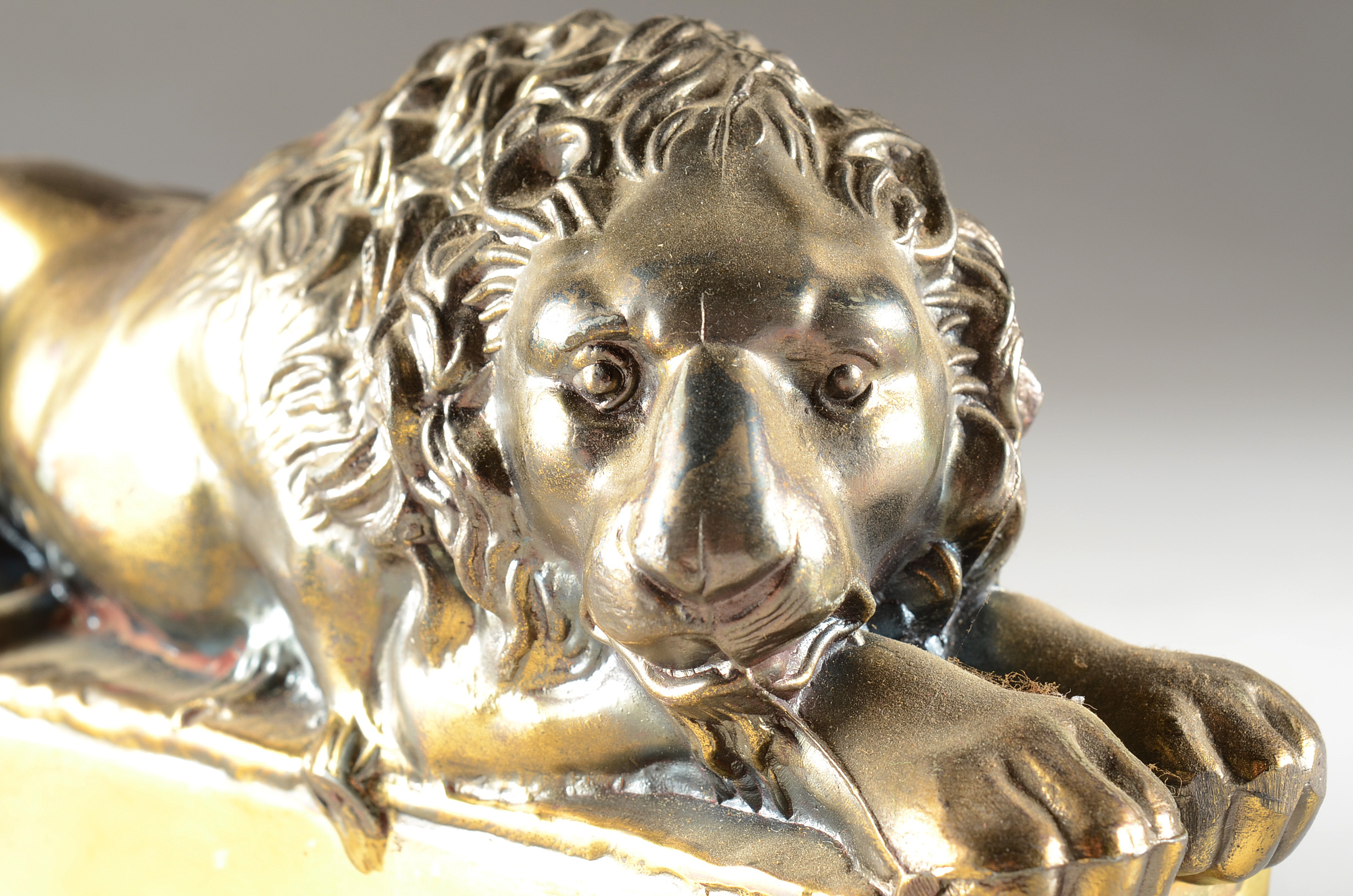 Reproduction Pair of Antonio Canova Lion Bookends