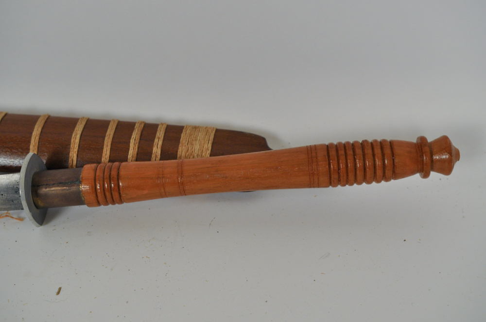Thai Dha-Shay Sword with Cherry Colored Sheath