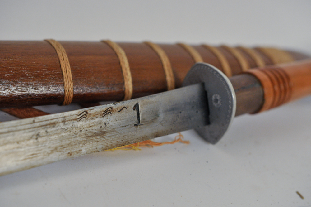 Thai Dha-Shay Sword with Cherry Colored Sheath