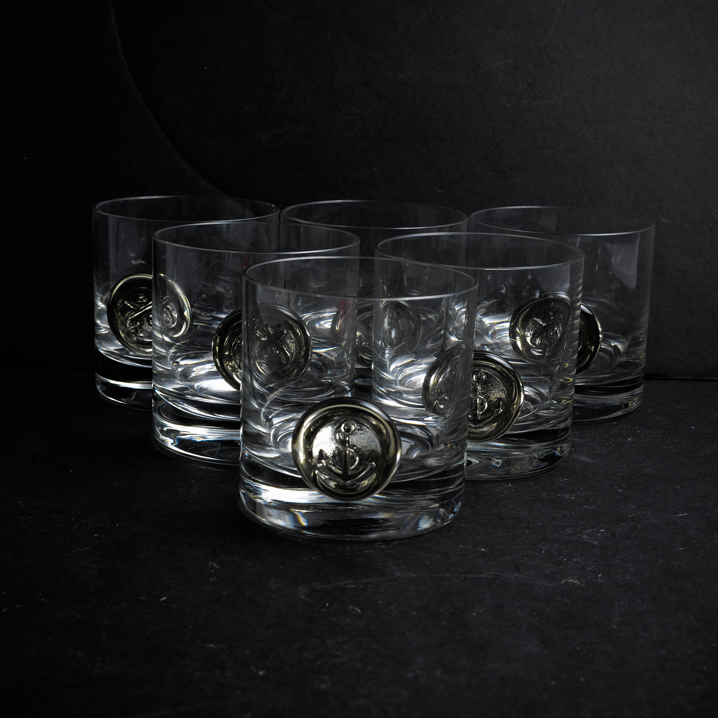 Six Vintage Lowball Cocktail Glasses