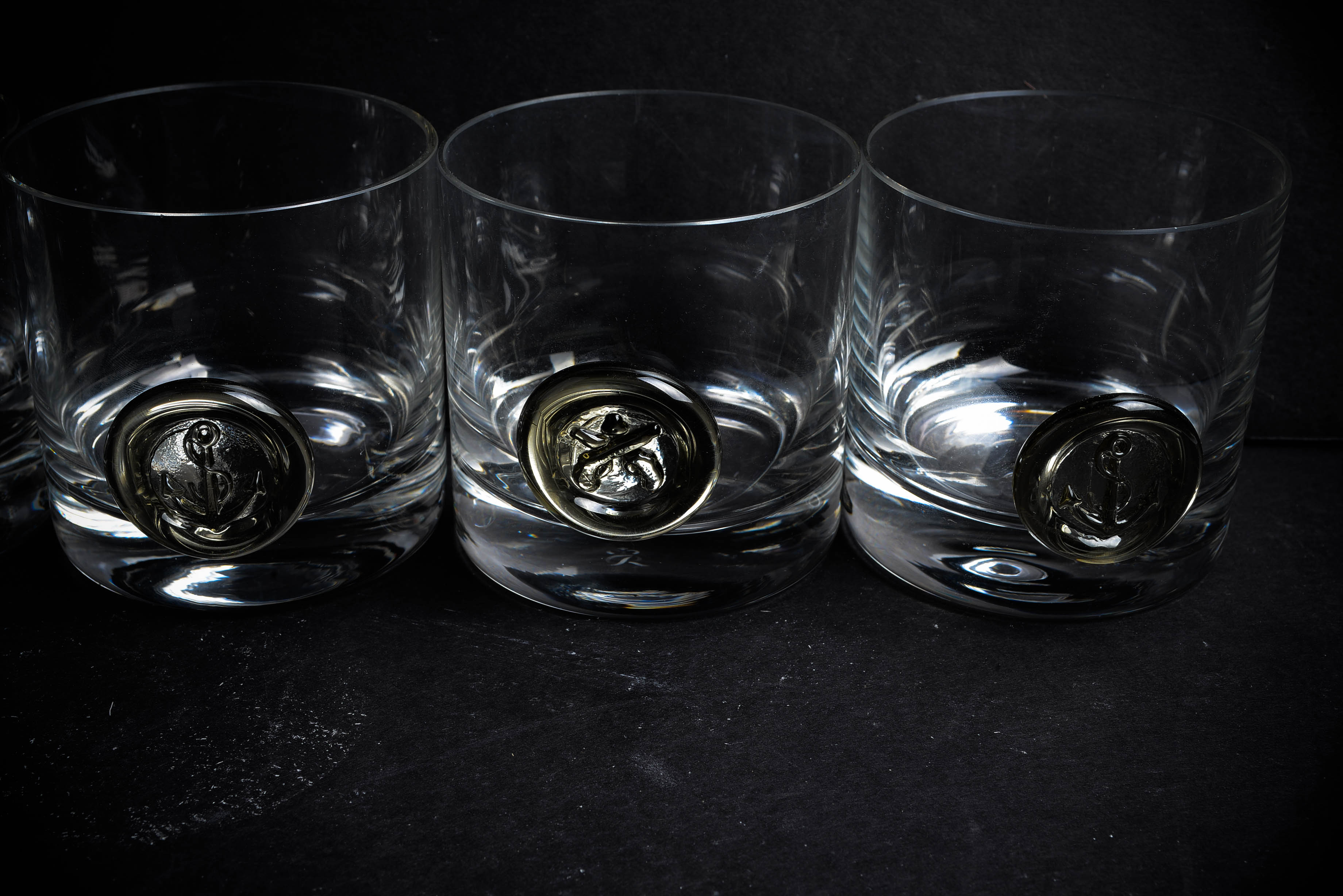 Six Vintage Lowball Cocktail Glasses