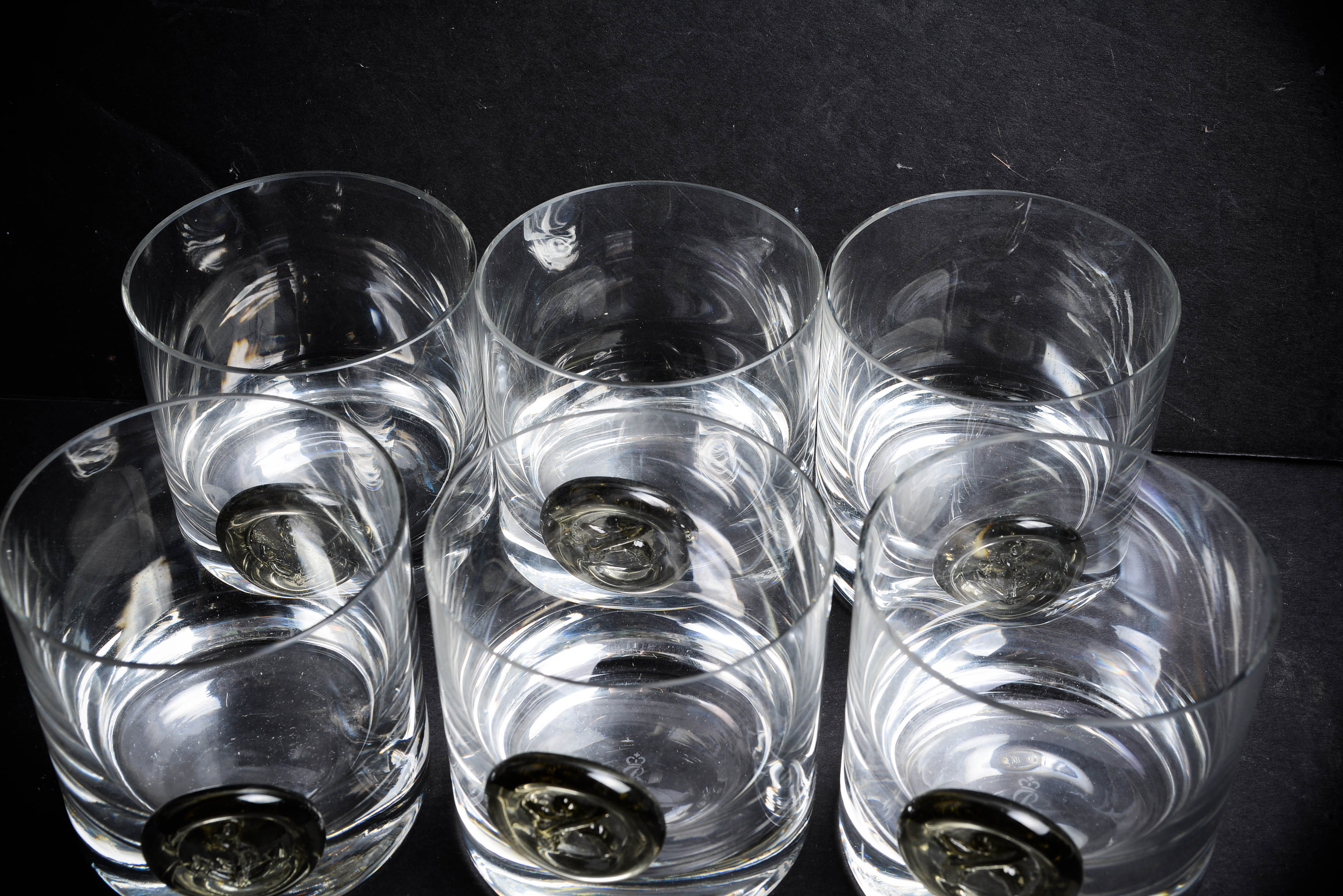 Six Vintage Lowball Cocktail Glasses