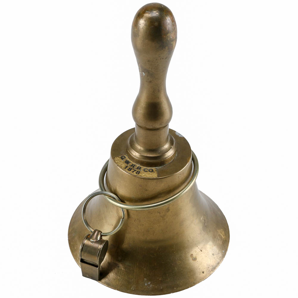Reproduction Great Western Rail Road Company Brass Bell and Whistle