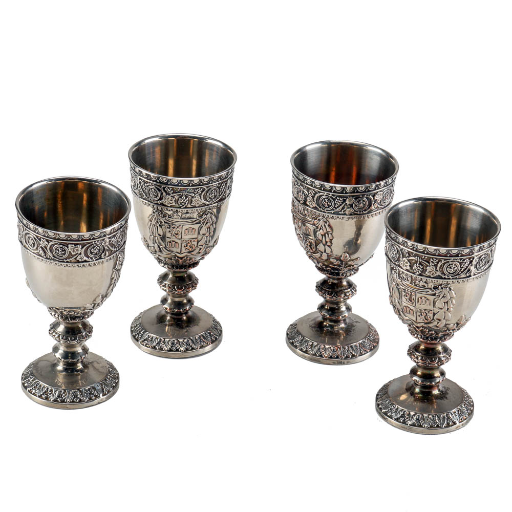 Four Silver Corbell & Co. Plate Goblets