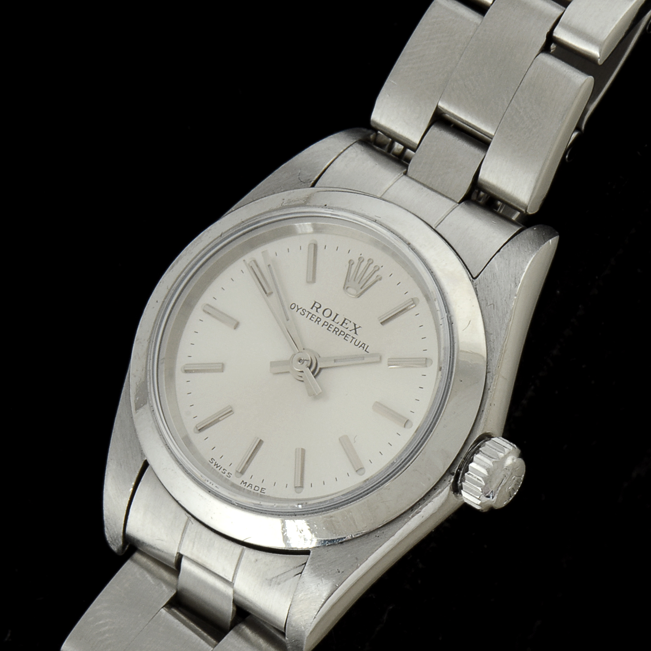 Women's Rolex Oyster Perpetual Steel Silver Index Automatic Watch