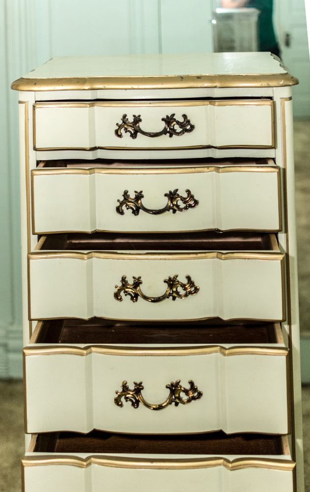 Vintage French Provincial Style Jewelry Armoire