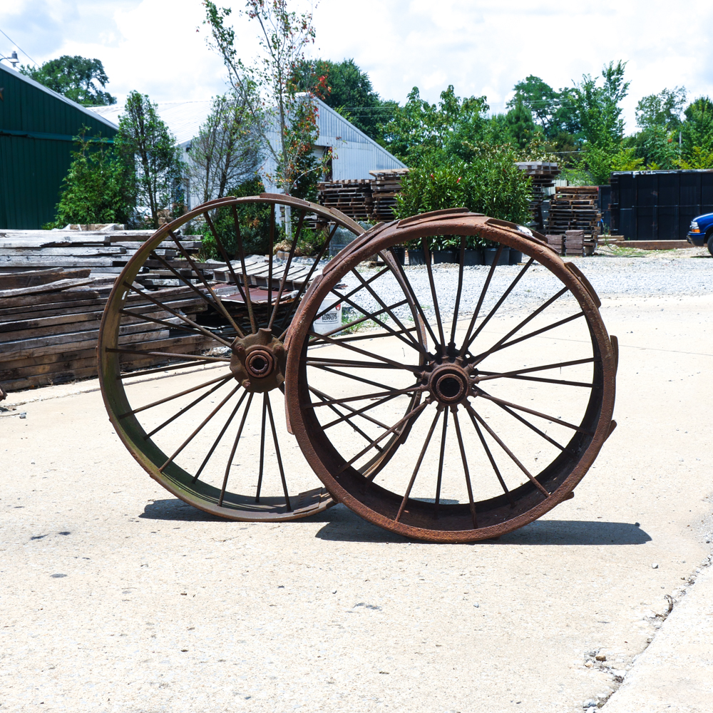 Pair of Antique Cast Iron Wheels