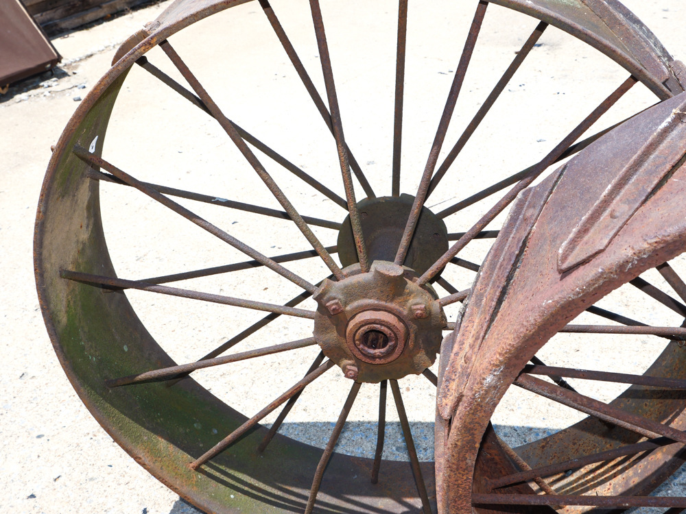 Pair of Antique Cast Iron Wheels